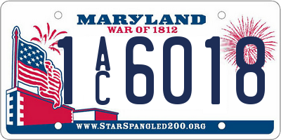 MD license plate 1AC6018