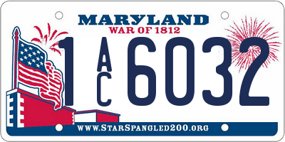 MD license plate 1AC6032