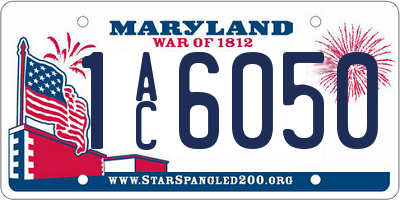 MD license plate 1AC6050