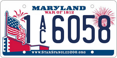 MD license plate 1AC6058
