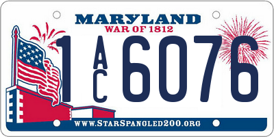 MD license plate 1AC6076