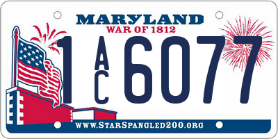 MD license plate 1AC6077