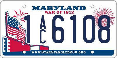 MD license plate 1AC6108