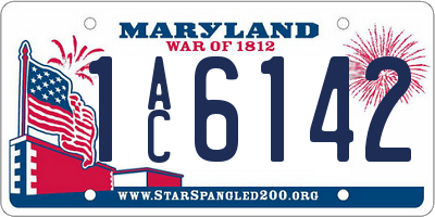MD license plate 1AC6142