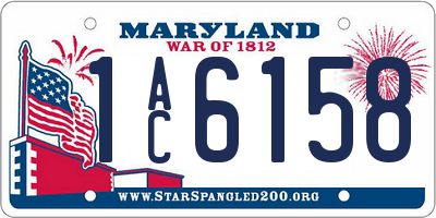 MD license plate 1AC6158