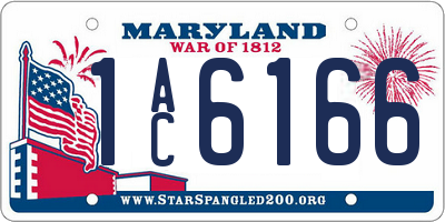 MD license plate 1AC6166