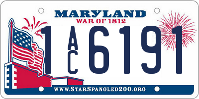 MD license plate 1AC6191