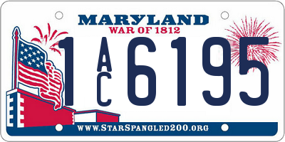 MD license plate 1AC6195