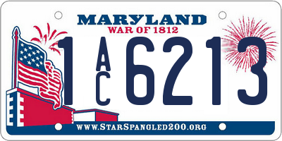 MD license plate 1AC6213