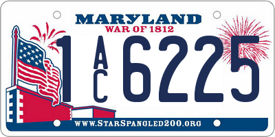MD license plate 1AC6225