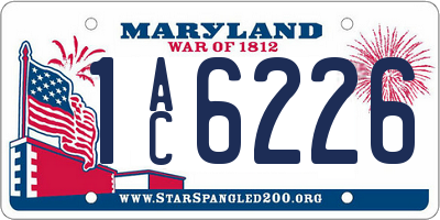 MD license plate 1AC6226
