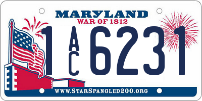 MD license plate 1AC6231