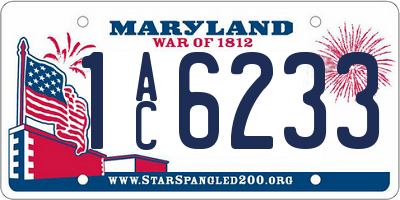 MD license plate 1AC6233