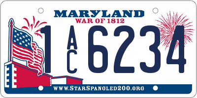 MD license plate 1AC6234