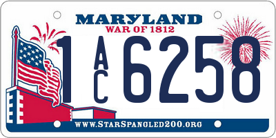 MD license plate 1AC6258