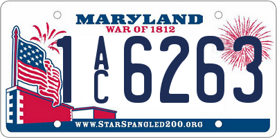 MD license plate 1AC6263