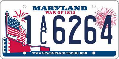 MD license plate 1AC6264