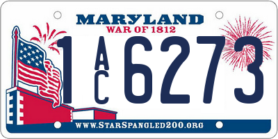 MD license plate 1AC6273