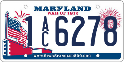 MD license plate 1AC6278