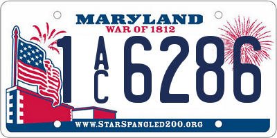 MD license plate 1AC6286