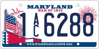 MD license plate 1AC6288