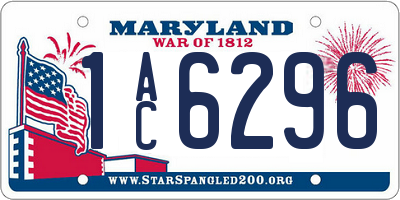 MD license plate 1AC6296