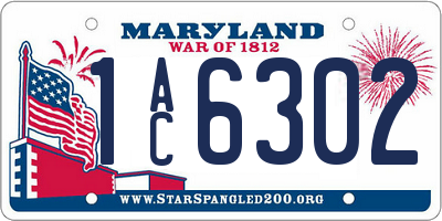 MD license plate 1AC6302