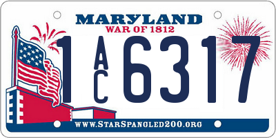 MD license plate 1AC6317