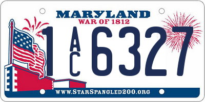 MD license plate 1AC6327