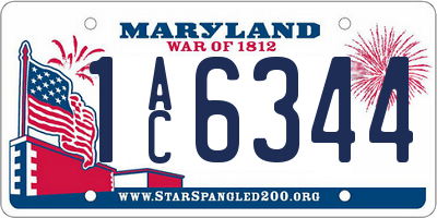 MD license plate 1AC6344