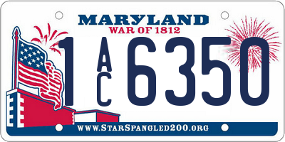 MD license plate 1AC6350