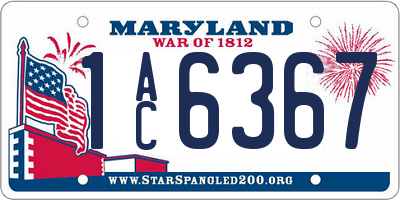 MD license plate 1AC6367