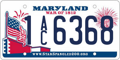MD license plate 1AC6368
