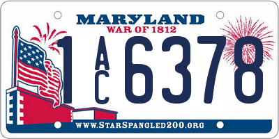 MD license plate 1AC6378