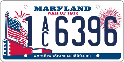 MD license plate 1AC6396