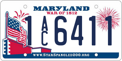 MD license plate 1AC6411
