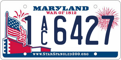MD license plate 1AC6427