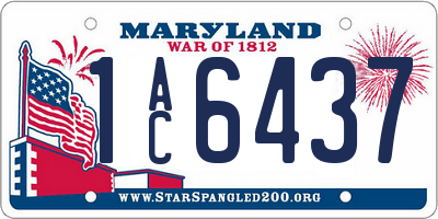 MD license plate 1AC6437