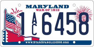 MD license plate 1AC6458