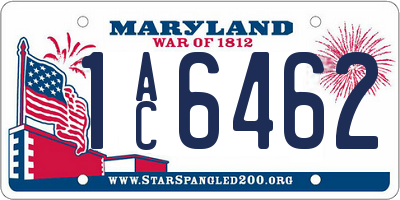 MD license plate 1AC6462