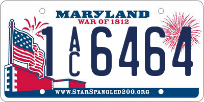 MD license plate 1AC6464