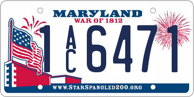 MD license plate 1AC6471