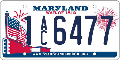 MD license plate 1AC6477