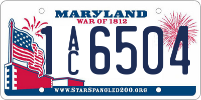MD license plate 1AC6504
