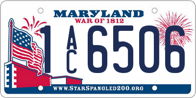 MD license plate 1AC6506