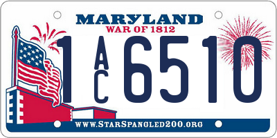 MD license plate 1AC6510