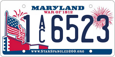 MD license plate 1AC6523