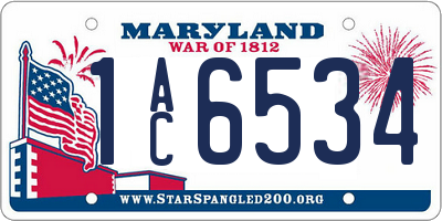MD license plate 1AC6534