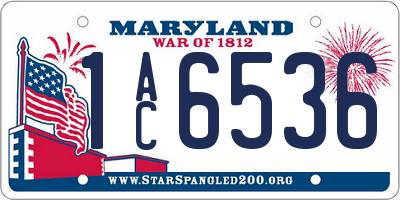 MD license plate 1AC6536