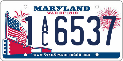 MD license plate 1AC6537
